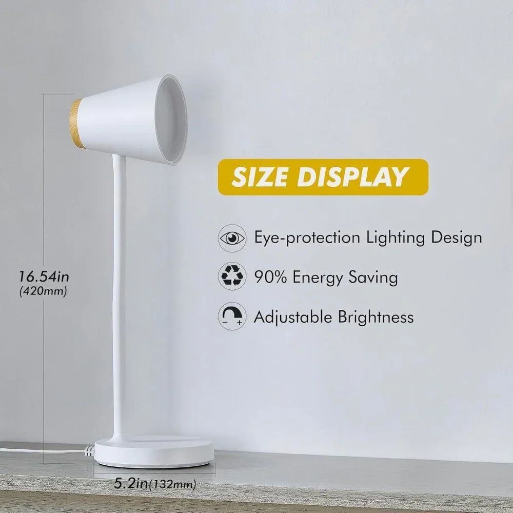 Desk Lamp for College Dorm Room - Small LED Desk Lamp Touch Dimmable Reading Lig_3